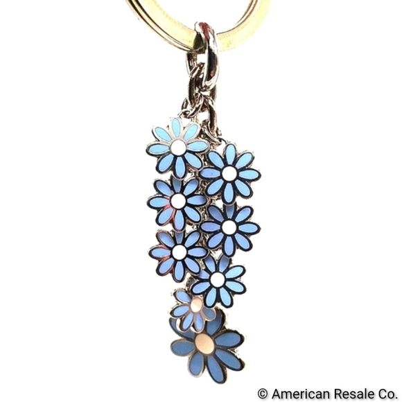 Coach Accessories - JUST IN! Vintage COACH Sky Blue Daisy Flowers Enamel Purse Charm Keychain Fob